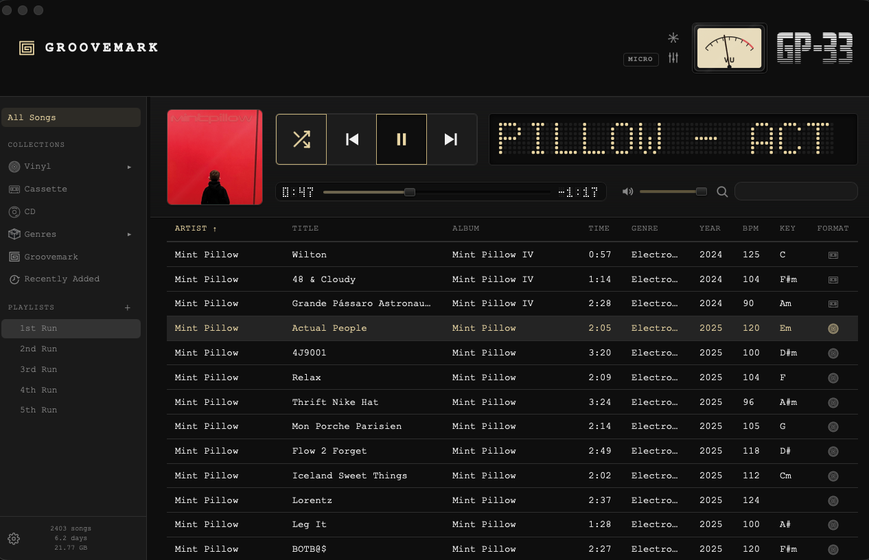 The album playing in GP-33